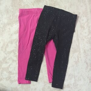 Jumping Beans Black and Pink Sparkle Leggings